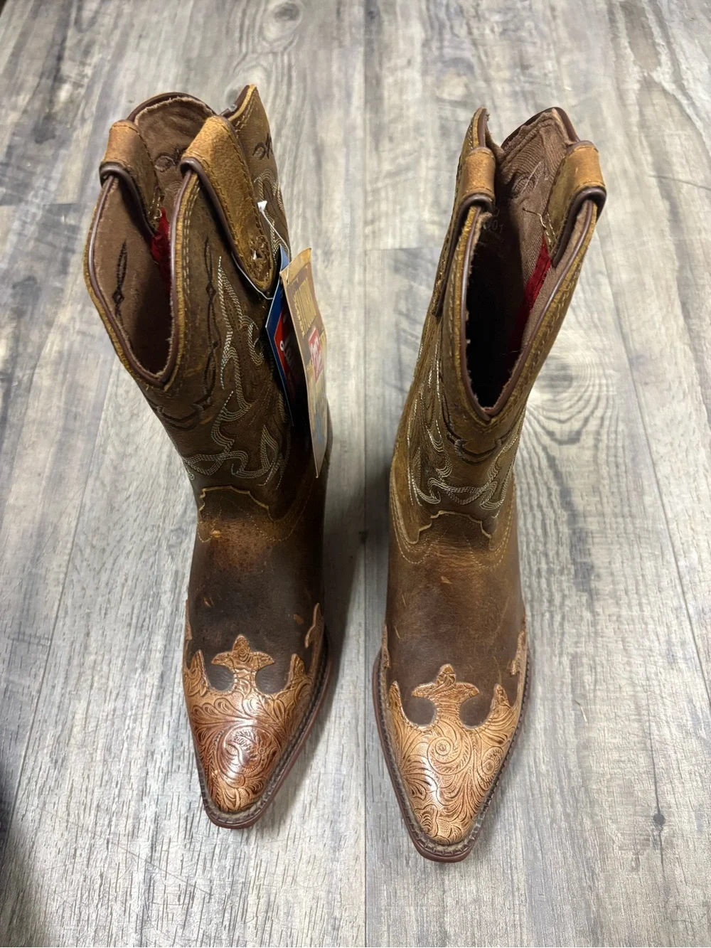 Tony Lama Brown Kids Western Pull-On Boots